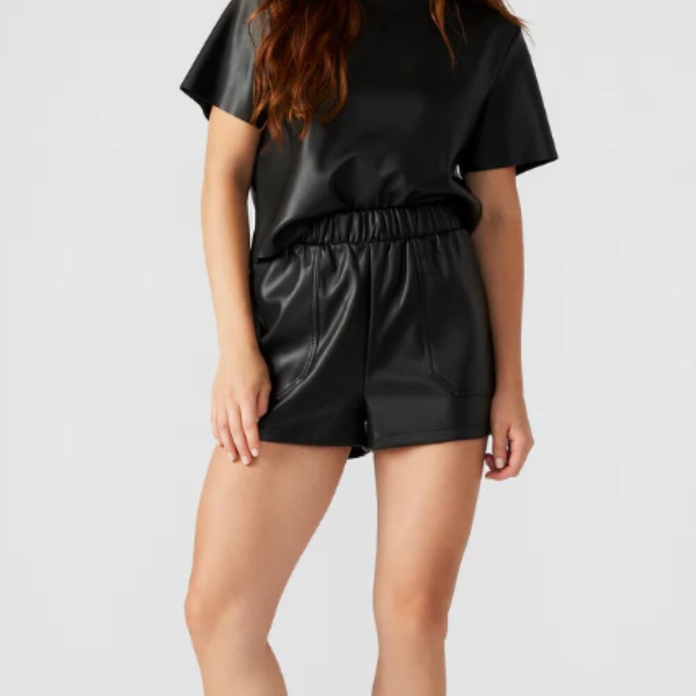 Steve Madden Faux the Record Short in Black